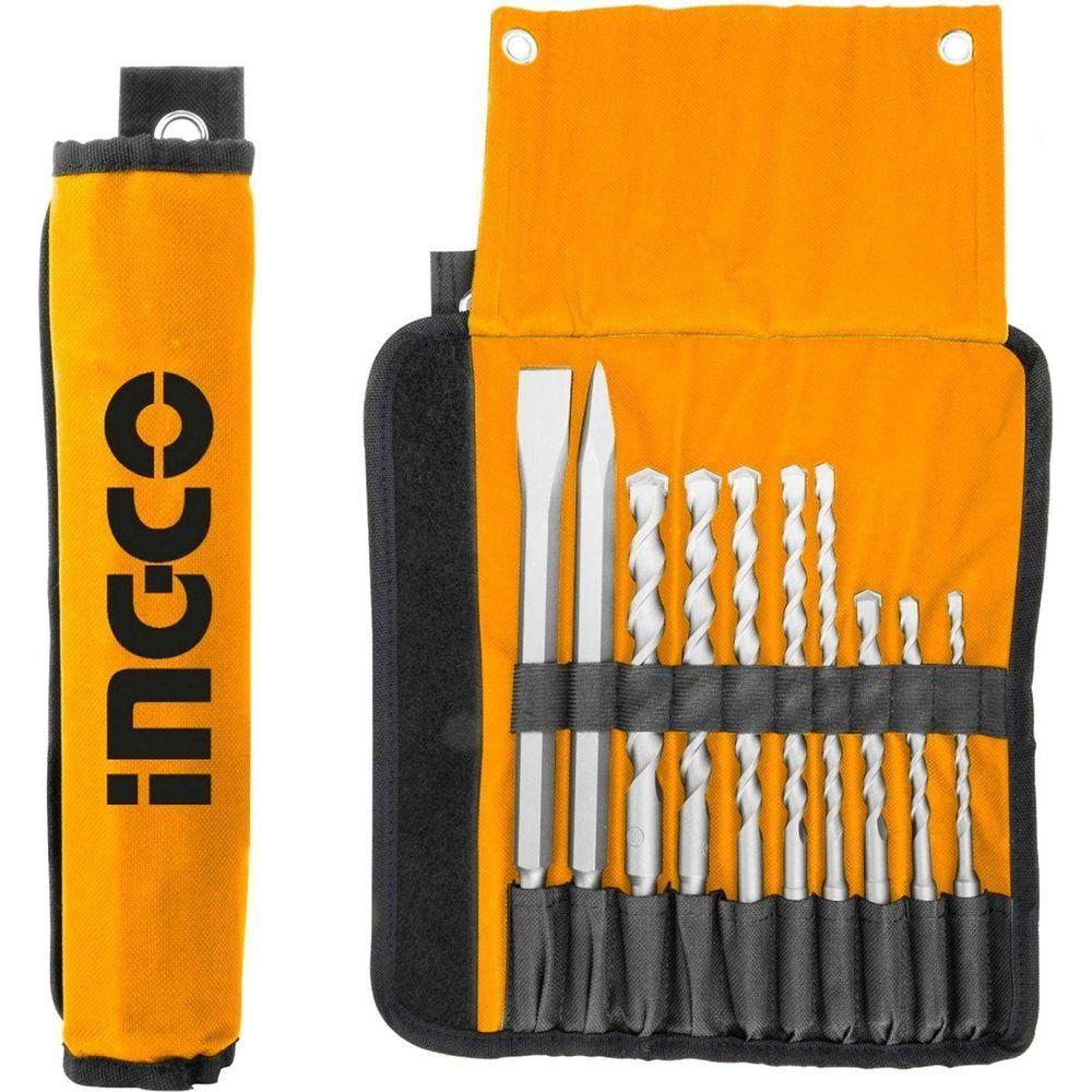 Ingco AKD2101 10pcs SDS-plus Drill Bit and Chisel Set - KHM Megatools Corp. Ingco AKD2101 10pcs SDS-plus Drill Bit and Chisel Set - KHM Megatools Corp.